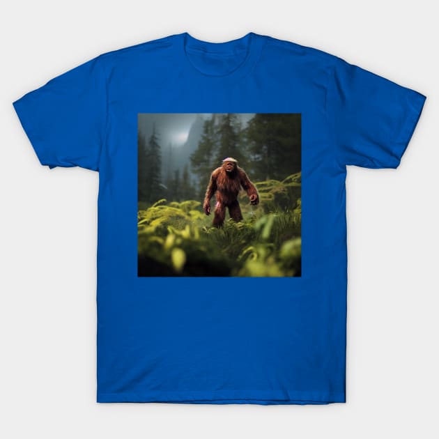 Sasquatch in Nature T-Shirt by Grassroots Green